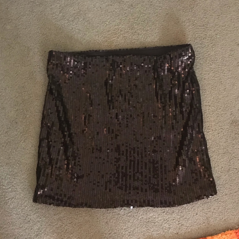 Mini Black Sequin Skirt